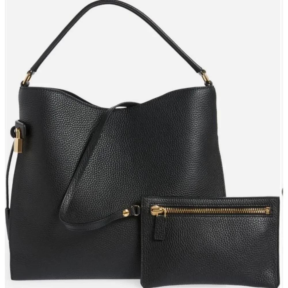 TOM FORD Small Alix Leather Hobo Bag